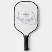 Nantucket Island MA  Map Navy Blue Pickleball Paddle (Voorkant)