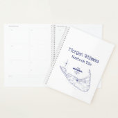 Nantucket Island MA  Map Navy Blue Planner (Display)