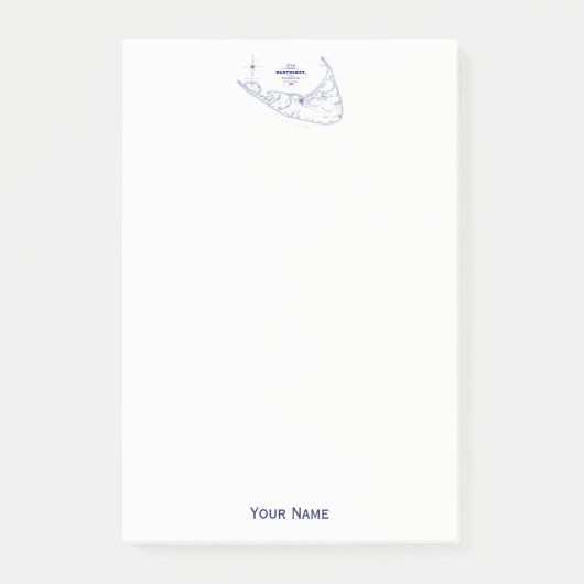 Nantucket Island MA  Map Navy Blue Post-it® Notes (Voorkant)