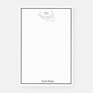Nantucket Island MA  Map Navy Blue Post-it® Notes
