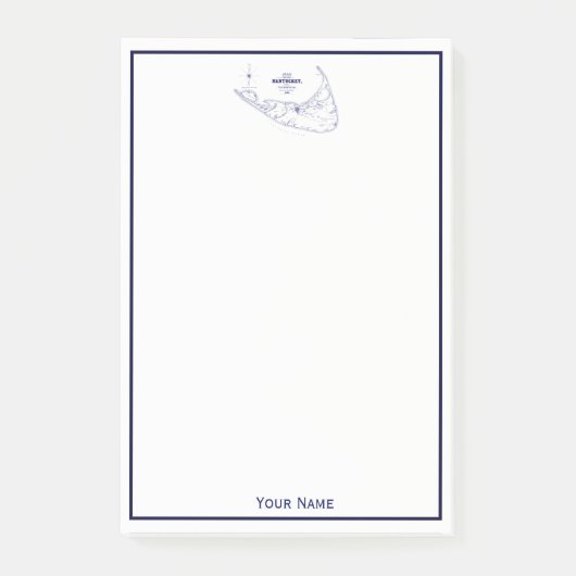 Nantucket Island MA  Map Navy Blue Post-it® Notes (Voorkant)