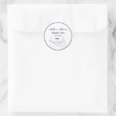 Nantucket Island MA  Map Navy Blue Ronde Sticker (Tas)