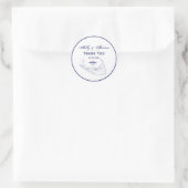 Nantucket Island MA  Map Navy Blue Ronde Sticker (Tas)