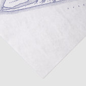 Nantucket Island MA Map Navy Blue Tissuepapier (Detail)