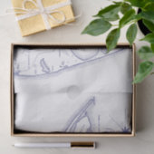 Nantucket Island MA Map Navy Blue Tissuepapier (Geschenk)