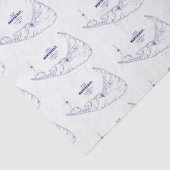 Nantucket Island MA  Map Navy Blue Tissuepapier (Detail)