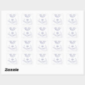 Nantucket Island MA  Map Navy Blue Vierkante Sticker (Vel)