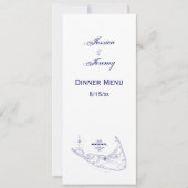 Nantucket Island MA Vintage Kaart Marineblauw (Voorkant)