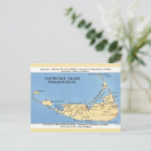 Nantucket Island Map Briefkaart (Staand voorkant)