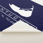 Nantucket Island Map Logo Fuzzy Sherpa Blanket Deken (3/4)