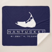 Nantucket Island Map Logo Fuzzy Sherpa Blanket Sherpa Deken (Voorkant (horizontaal))