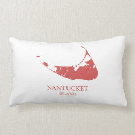 Nantucket Island Map Nantucket Red Lumbar Pillow Kussen