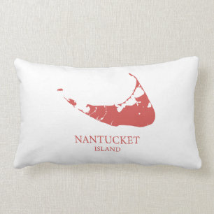 Nantucket Island Map Nantucket Red Lumbar Pillow Kussen