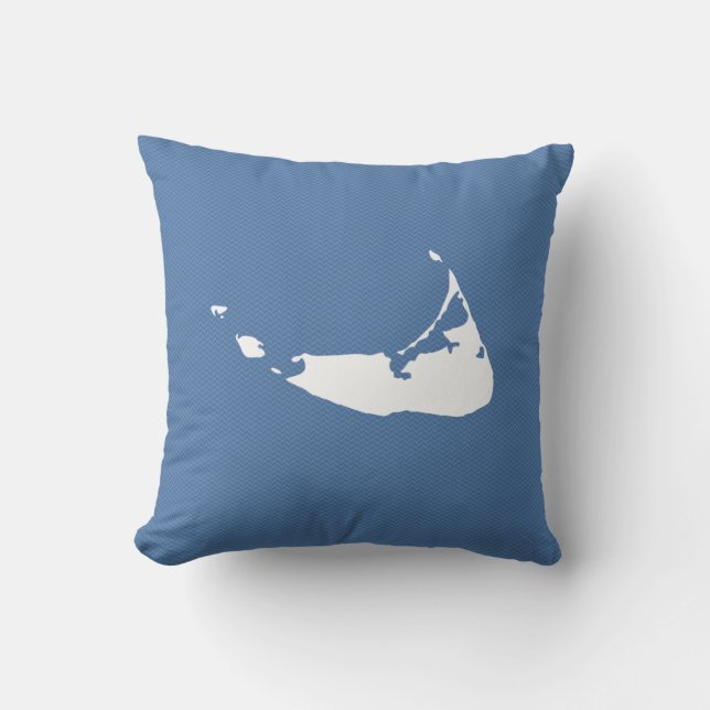 Nantucket Island Map Omkeerbare Square Pillow Kussen (Voorkant)