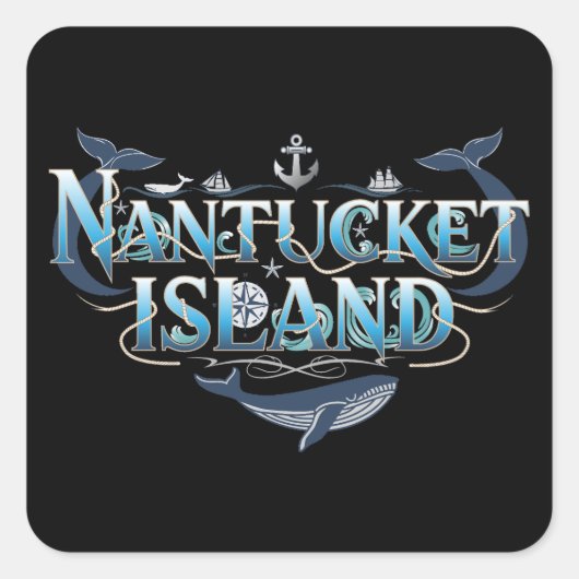 Nantucket Island, Massachusetts Vierkante Sticker (Voorkant)