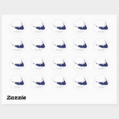 Nantucket Island Trouw Nantucket Navy Ronde Sticker (Vel)