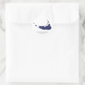 Nantucket Island Trouw Nantucket Navy Ronde Sticker (Tas)