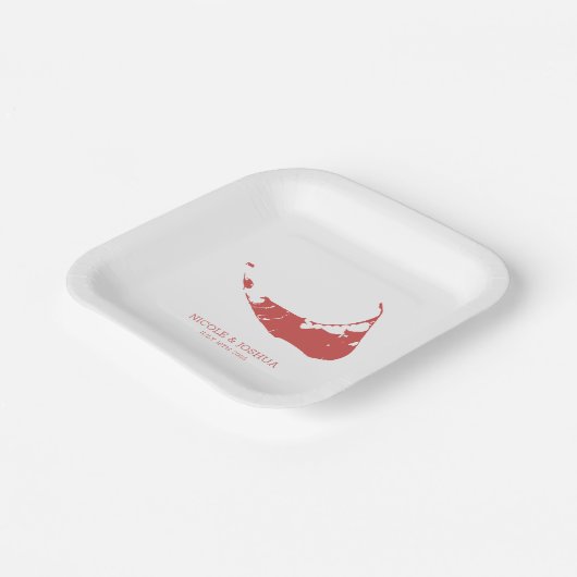 Nantucket Island Wedding Nantucket Red Papieren Bordje (Gebogen)