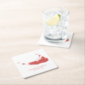 Nantucket Island Wedding Nantucket Red Square Pape Kartonnen Onderzetters (Insitu)