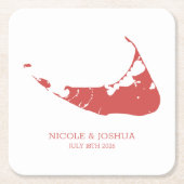 Nantucket Island Wedding Nantucket Red Square Pape Kartonnen Onderzetters (Voorkant)