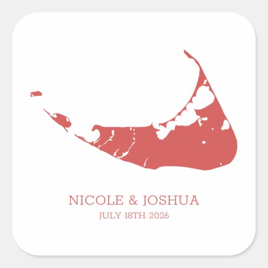 Nantucket Island Wedding Nantucket Red Vierkante Sticker (Voorkant)