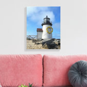 Nantucket Lighthouse met Wreath Canvas Afdruk (Insitu (Woonkamer))