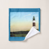 Nantucket Lighthouse Nautical Pipy Plover Beach Bad Handdoek (Wasdoekje)