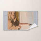 Nantucket Lighthouse Nautical Pipy Plover Beach Bad Handdoek (Handdoek)