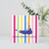 Nantucket Love Bright Bold Stripe FlatCard (leeg) (Staand voorkant)