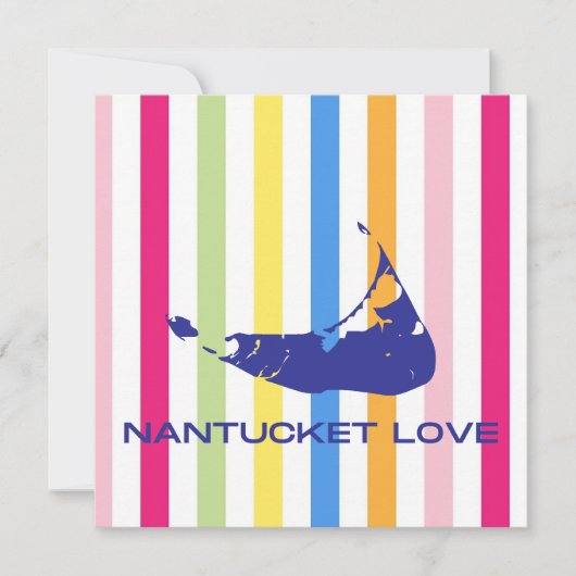 Nantucket Love Bright Bold Stripe FlatCard (leeg) (Voorkant)