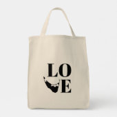 Nantucket Love Graphic Print Island Silhouet Tote Bag (Achterkant)