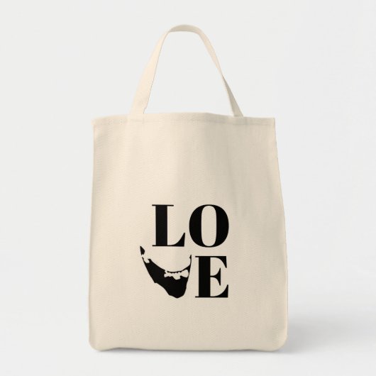 Nantucket Love Graphic Print Island Silhouet Tote Bag (Voorkant)
