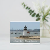 Nantucket MA Brandt Point Lighthouse Post Card Briefkaart (Staand voorkant)