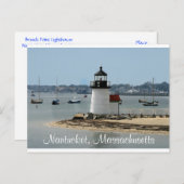 Nantucket MA Brandt Point Lighthouse Post Card Briefkaart (Voorkant / Achterkant)