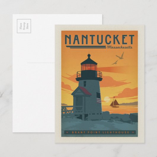 Nantucket, MA Briefkaart (Voorkant / Achterkant)
