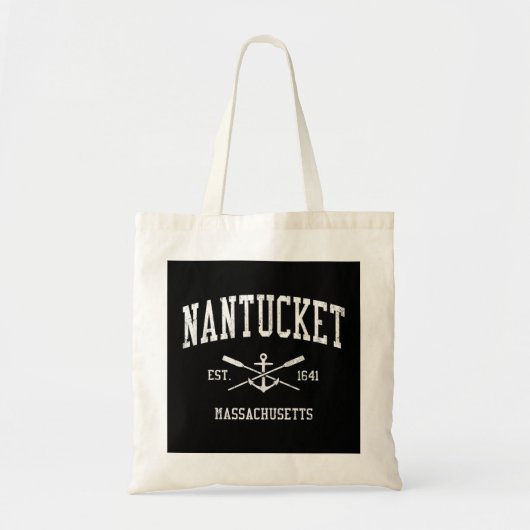 Nantucket MA  geCrossed Oars & Boat Anchor Sp Tote Bag (Voorkant)