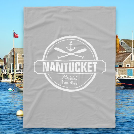 Nantucket, MA gepersonaliseerde naam, nautisch ank Fleece Deken