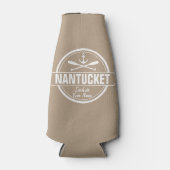 Nantucket, MA gepersonaliseerde naam, nautisch ank Flesjeskoeler (Voorkant)