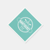 Nantucket, MA gepersonaliseerde naam, nautisch ank Servetten (Hoek)