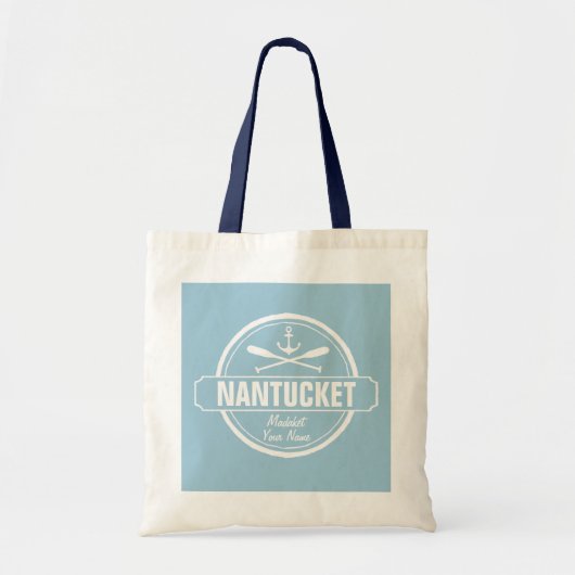 Nantucket, MA gepersonaliseerde naam, nautisch ank Tote Bag (Voorkant)
