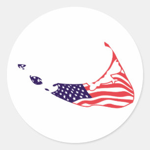 Nantucket MA - Kaart Ontwerp. Ronde Sticker