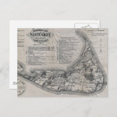  Nantucket Map Briefkaart (Voorkant / Achterkant)
