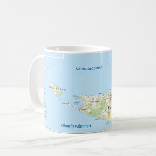 Nantucket Map Coffee Mok (Voorkant links)