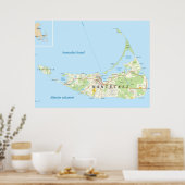 Nantucket Map Poster (Keuken)