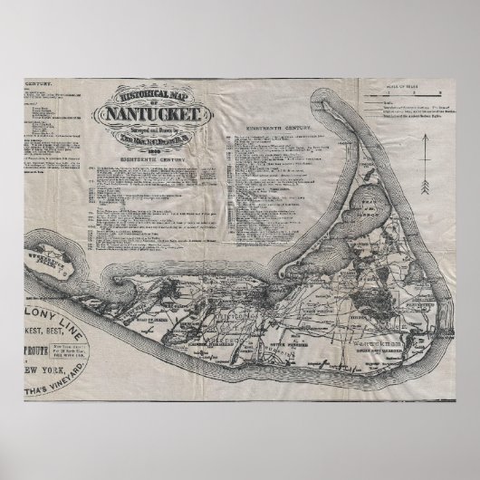  Nantucket Map Poster (Voorkant)