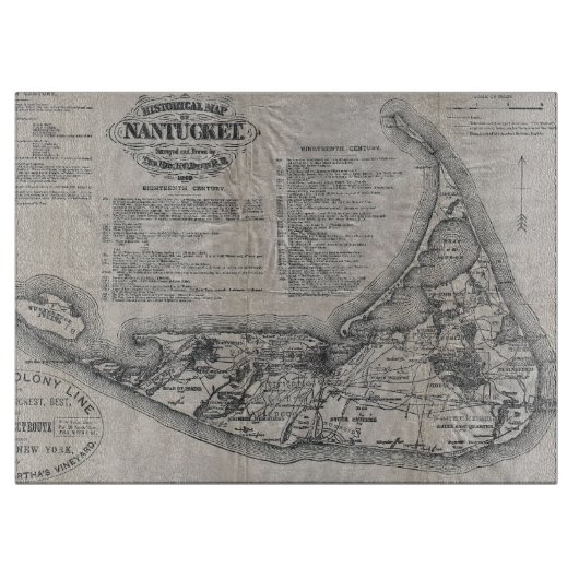 Nantucket Map Snijplank (Voorkant)