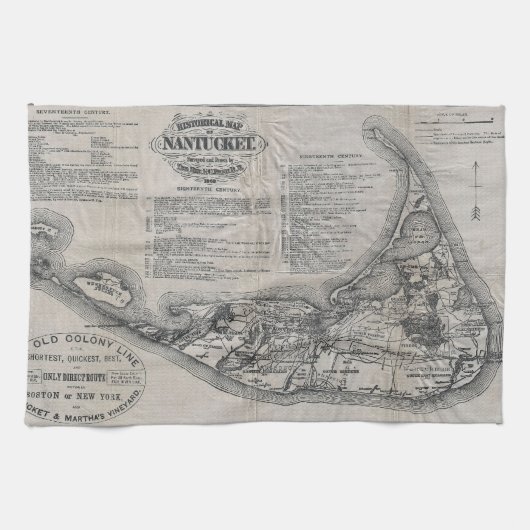  Nantucket Map Theedoek (Horizontaal)