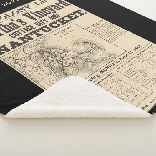 Nantucket Martha's Vineyard 1893 Old Colony RR Sherpa Deken (3/4)