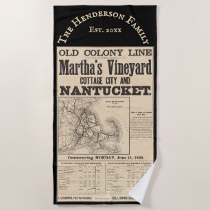 Nantucket Martha's Vineyard 1893 Oude Kolonie RR Strandlaken