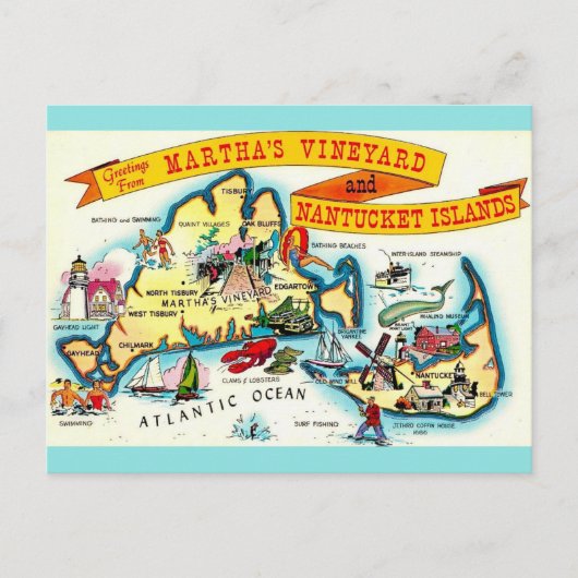 Nantucket Martha's Vineyard Ansichtkaart Briefkaart (Voorkant)
